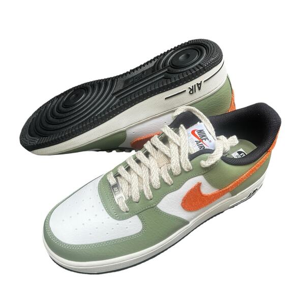[FD0758-386] Nike AIR FORCE 1 LOW '07 'OIL GREEN ORANGE' | Mens 9.5 Sneaker - Picture 8 of 11